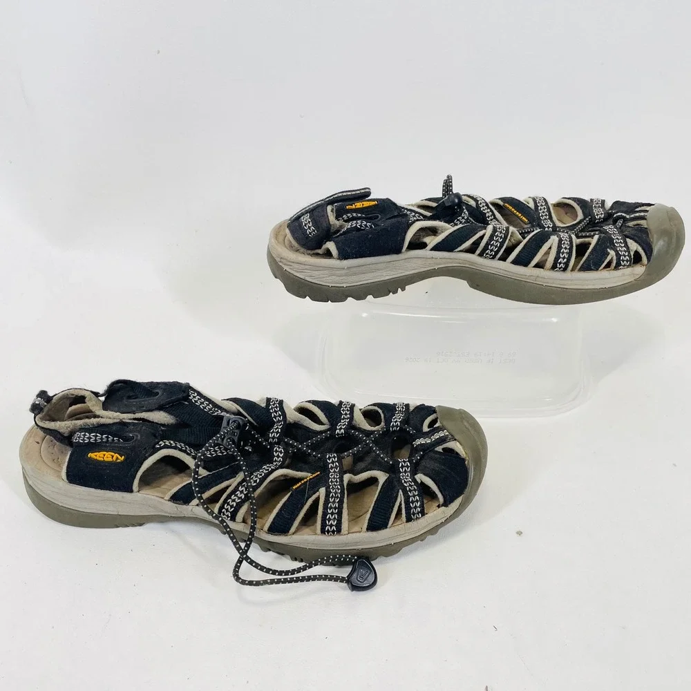 Keen Whisper Womens 10 Black Gray Waterproof Hiking Sport Sandals 1012229